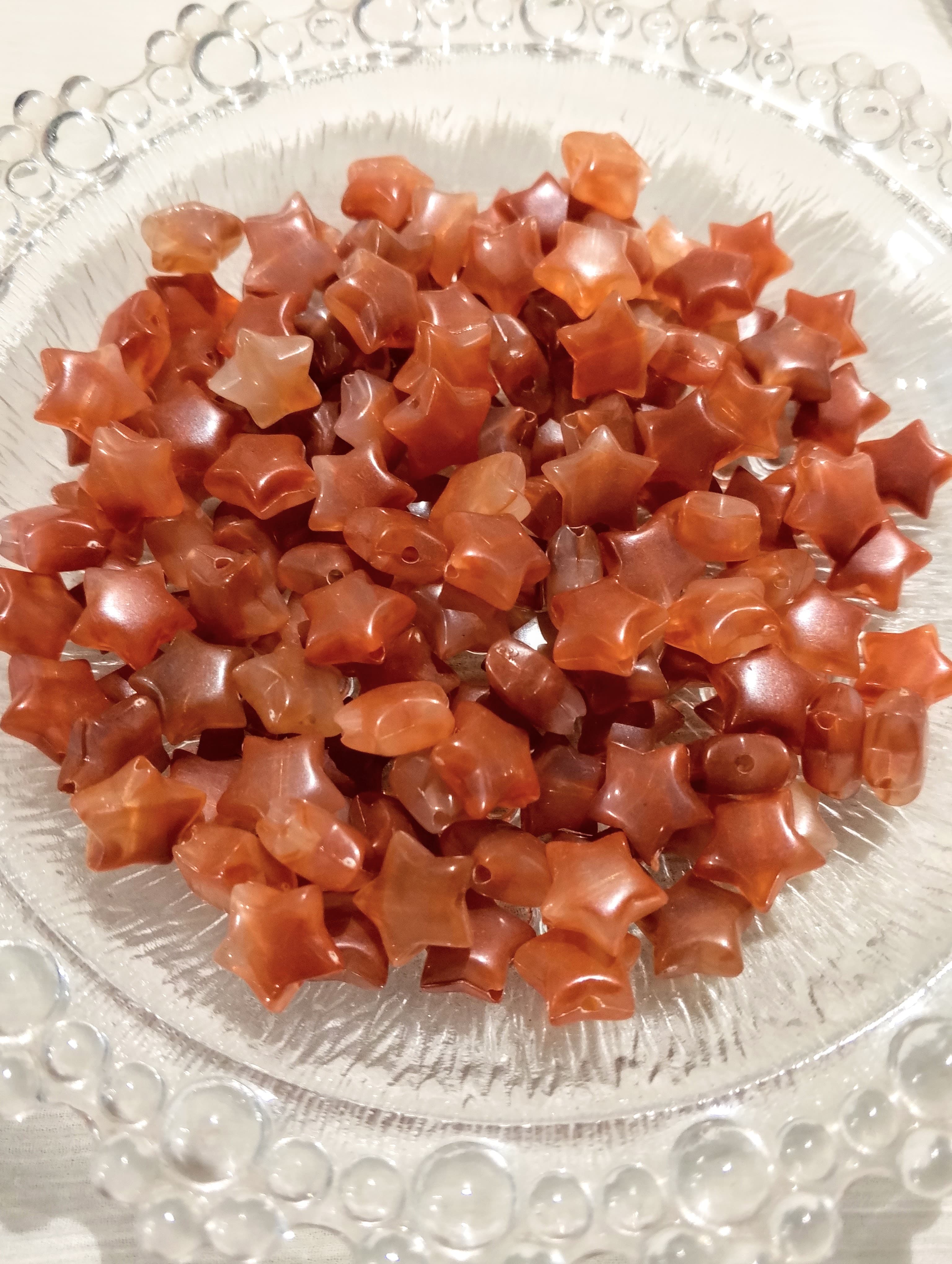 Rust Blue Maroon Star Marble Acrylic Plastic Beads - Pack of 40gms- Ideal for DIY Jewelry Making, Jewelry, and Dress Accessories.