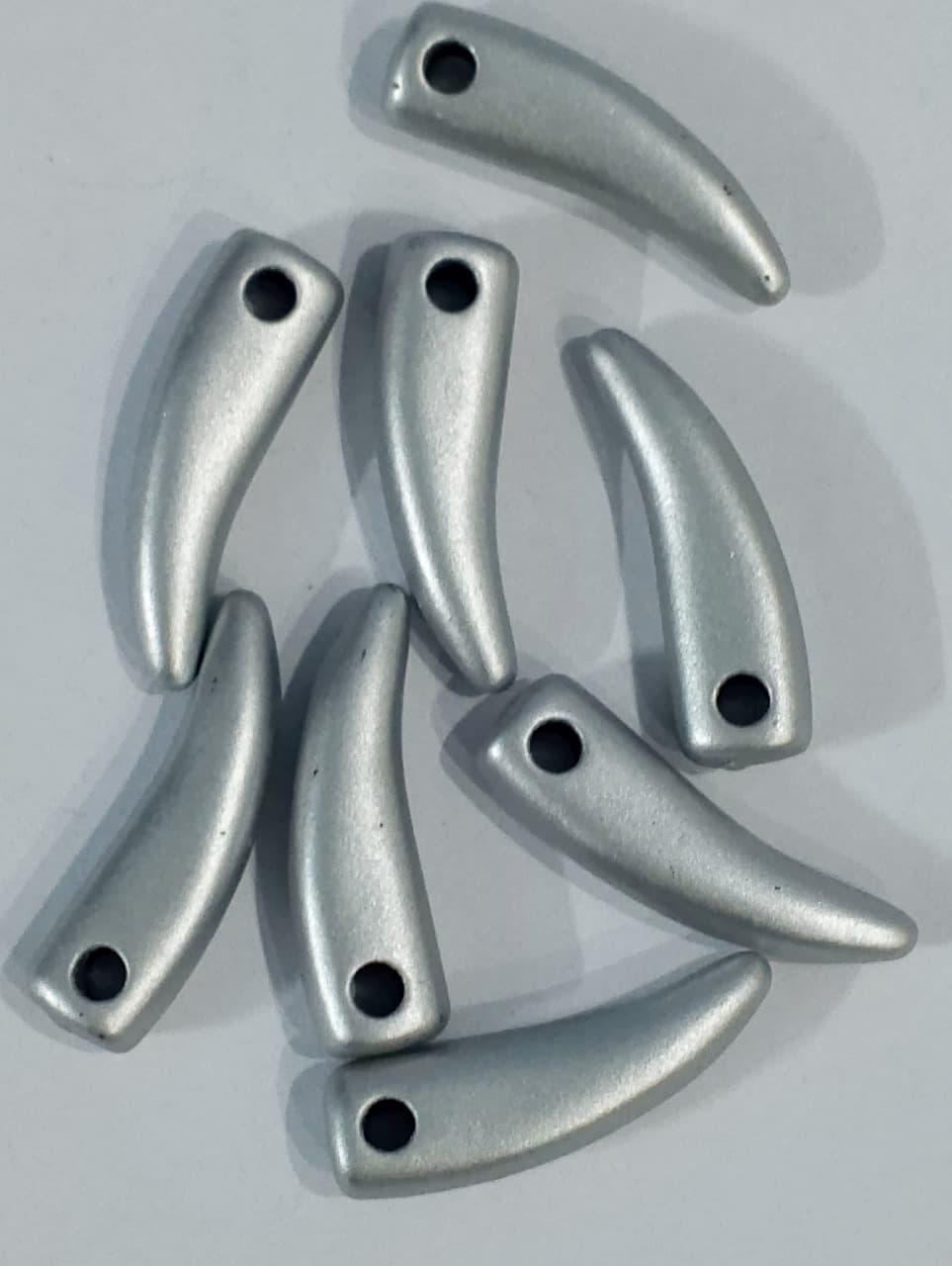 Unique Beads for Unique Crafts. Silver Long Curve Tussle Plastic Beads. Pack of 40gms Beads, For DIY Jewelry Making, Crafting, Home Decor, And Dress Accessories.