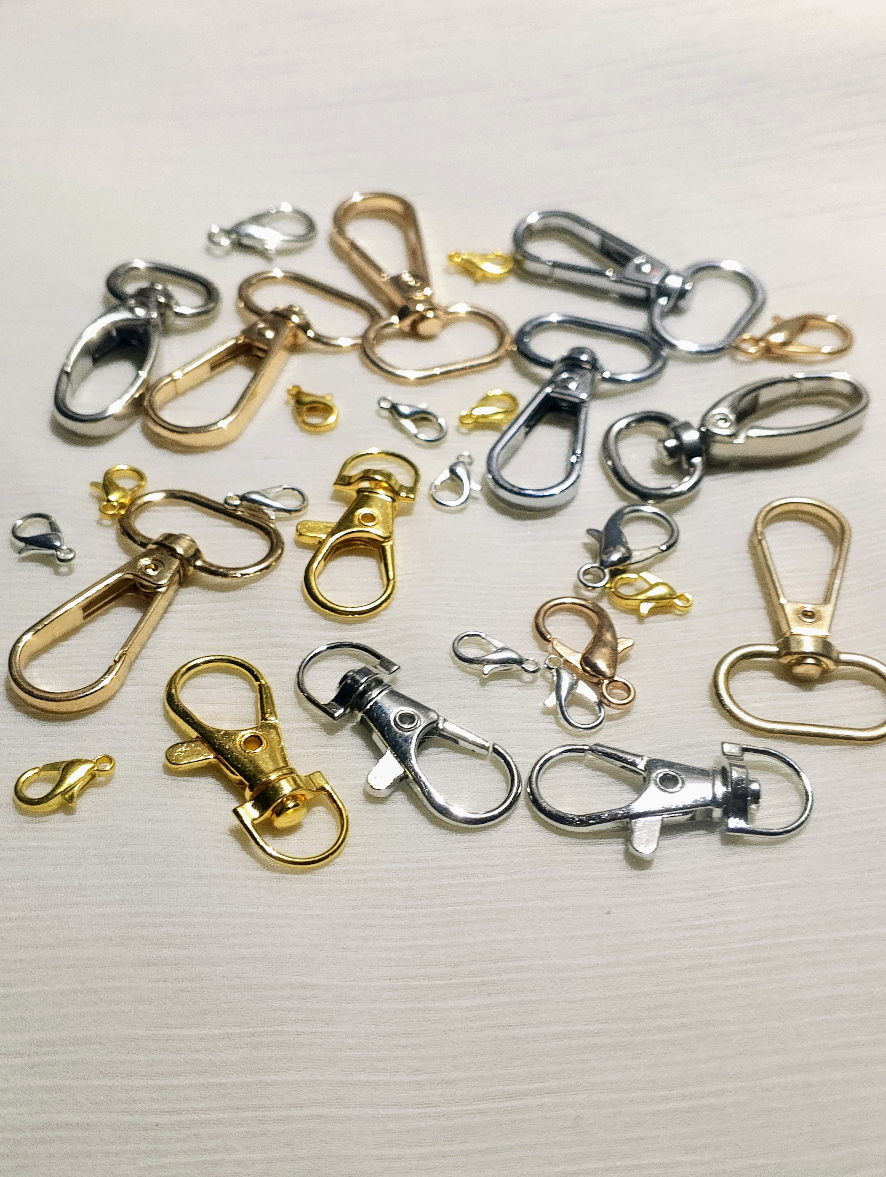 Mixed Metal Buckle Hooks & Lobster Clasp Set – Swivel, Trigger & Keychain Hooks for DIY Crafts, Jewelry, Bags & Keychains