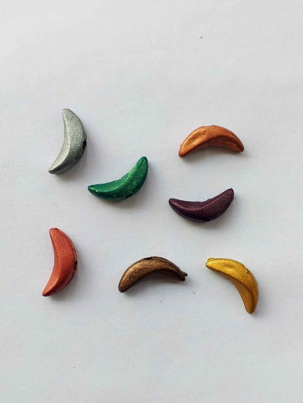 Beads for DIY Crafts. Moon Multicolor Plastic Beads. Pack of 40gms Beads, For DIY Jewelry Making, Jewelry, And Dress Accessories.