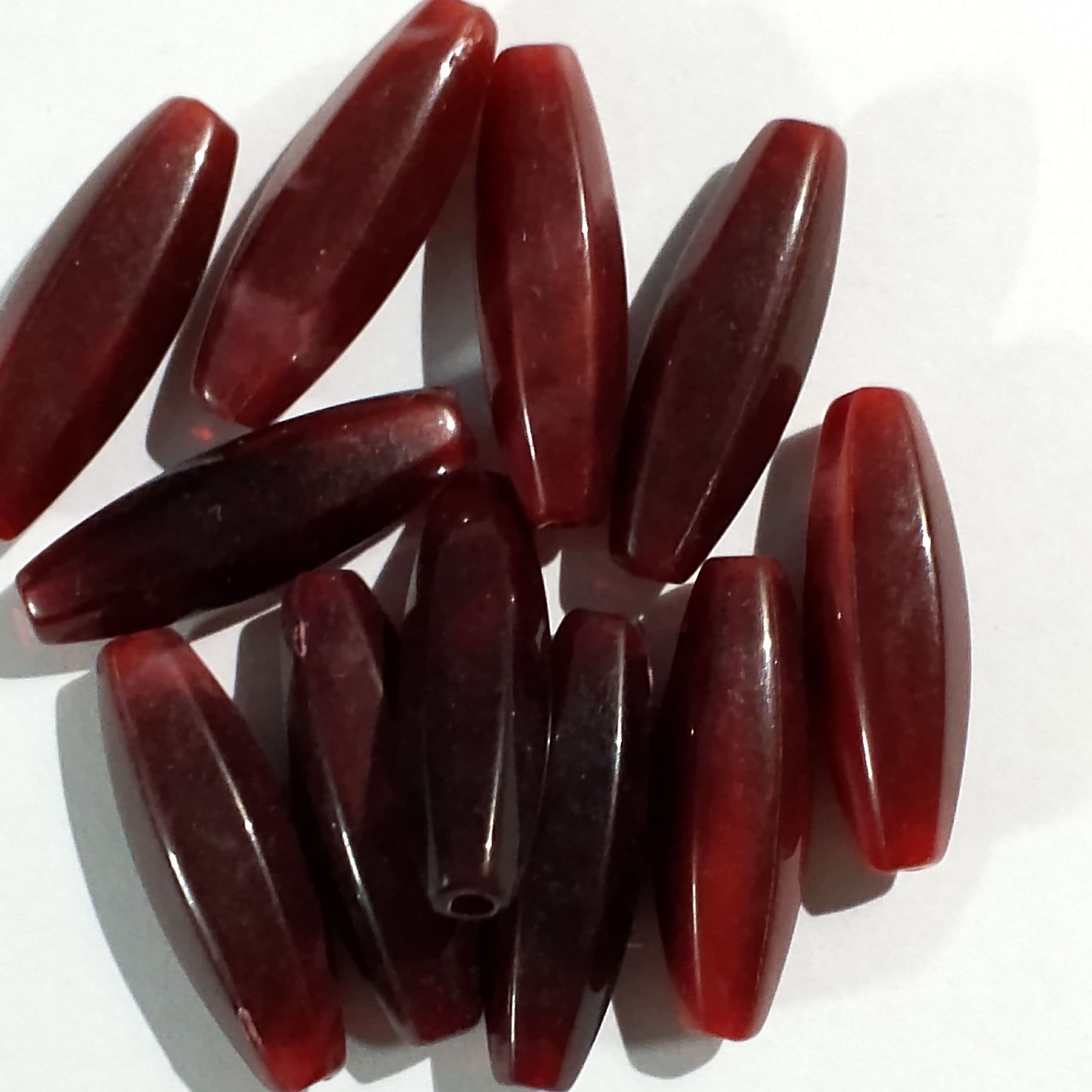 Pack of 40gms Beads, Long Cut Oval Acrylic Plastic Beads For DIY Jewelry Making, Jewelry, DIY, Dresses And Crafting Accessories.