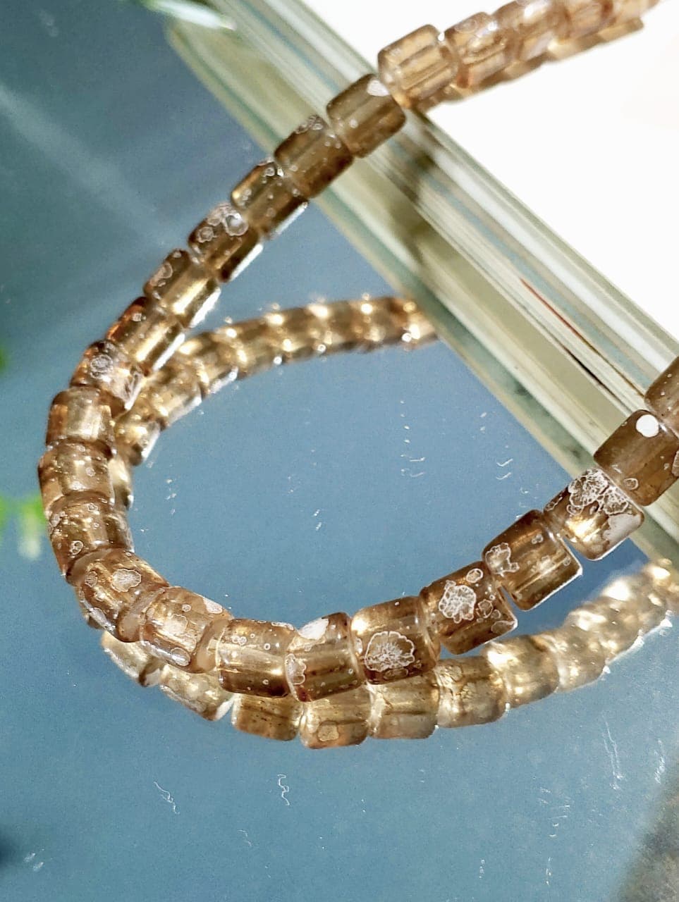 1 Strand Craft Beads | Multicolor Flat Round Tube Beads Strand for Craft & Jewelry Making DIY | Boho Style Loose Beads