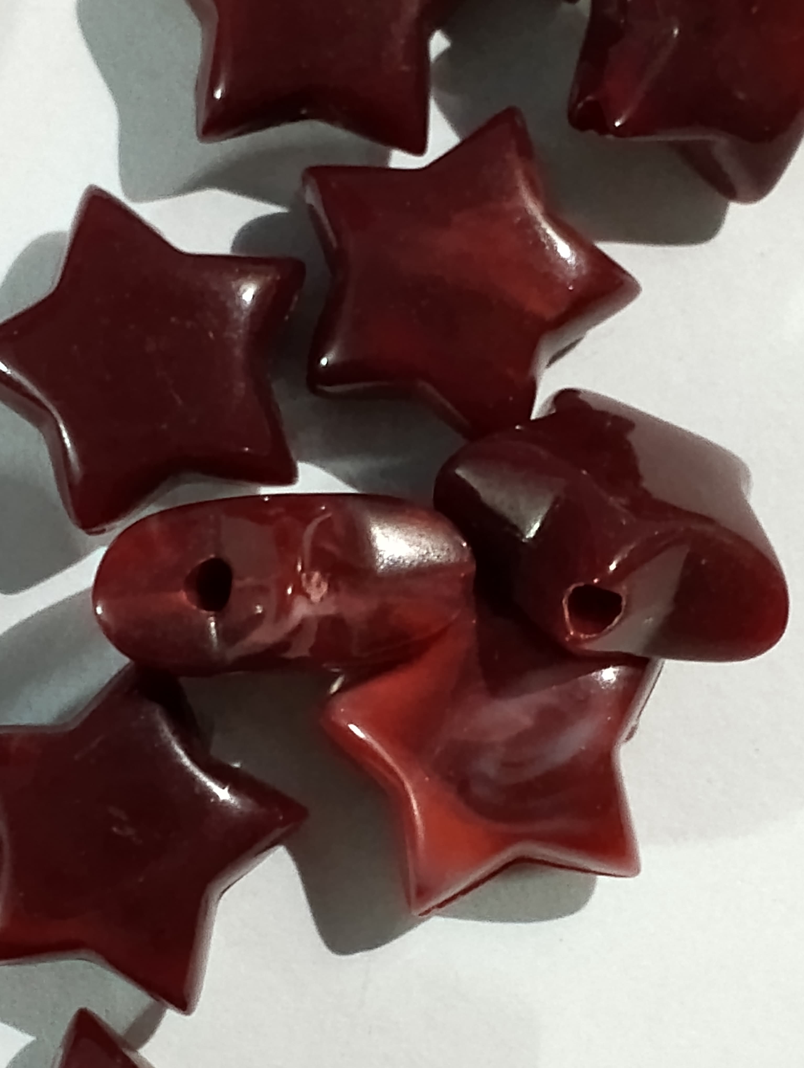 Rust Blue Maroon Star Marble Acrylic Plastic Beads - Pack of 40gms- Ideal for DIY Jewelry Making, Jewelry, and Dress Accessories.