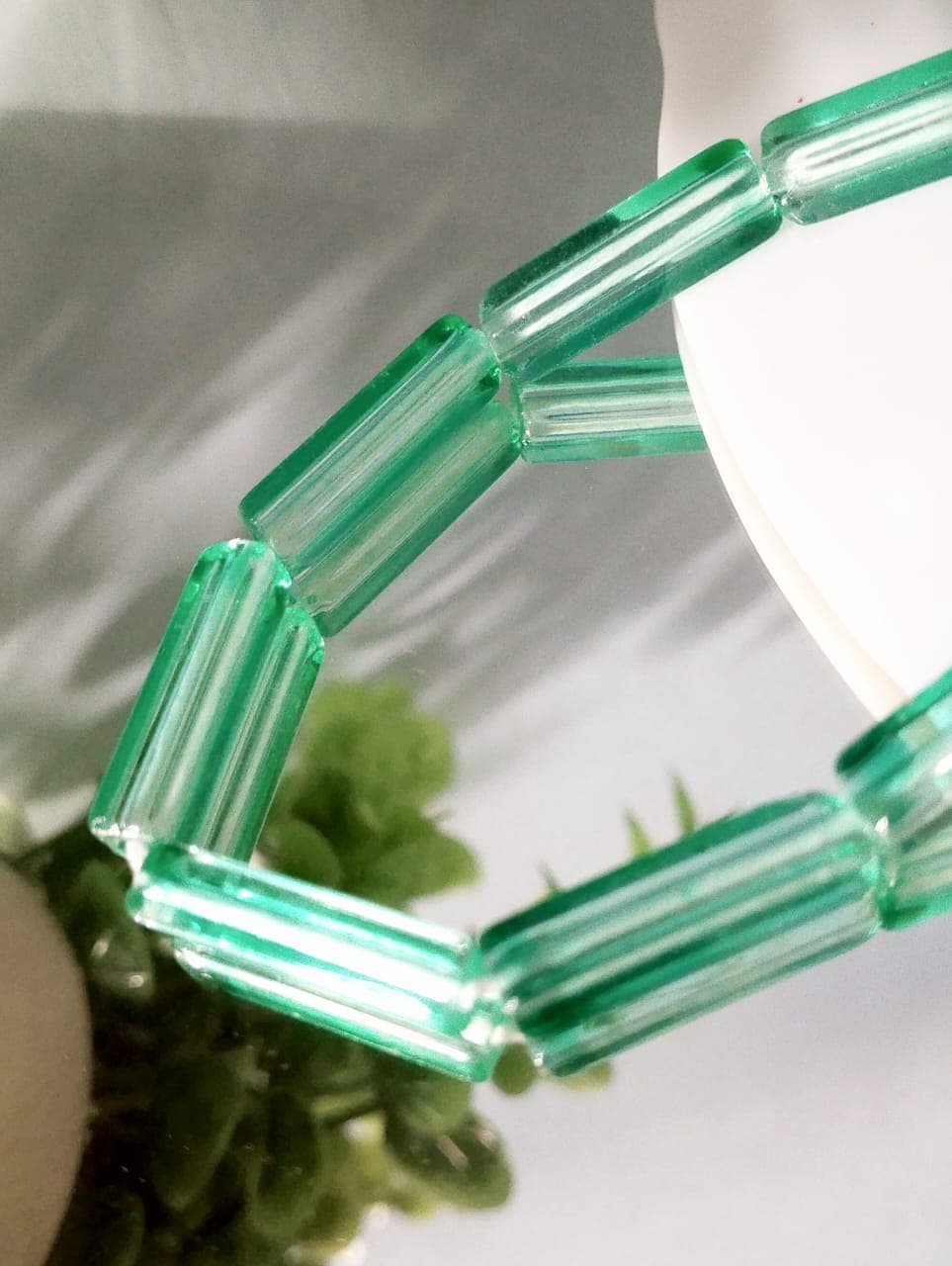 15 Glass Crystal Transparent Multicolor 20mm Square Tube Beads for DIY, Jewelry Making, Crafting – 20mm Long Stick Shape Beads | 28 pcs Mix Set