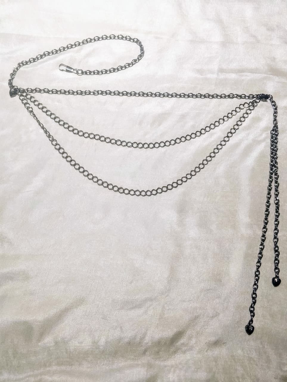 Elegant Multi-Layer Metal and Beads Chain Waist Belt