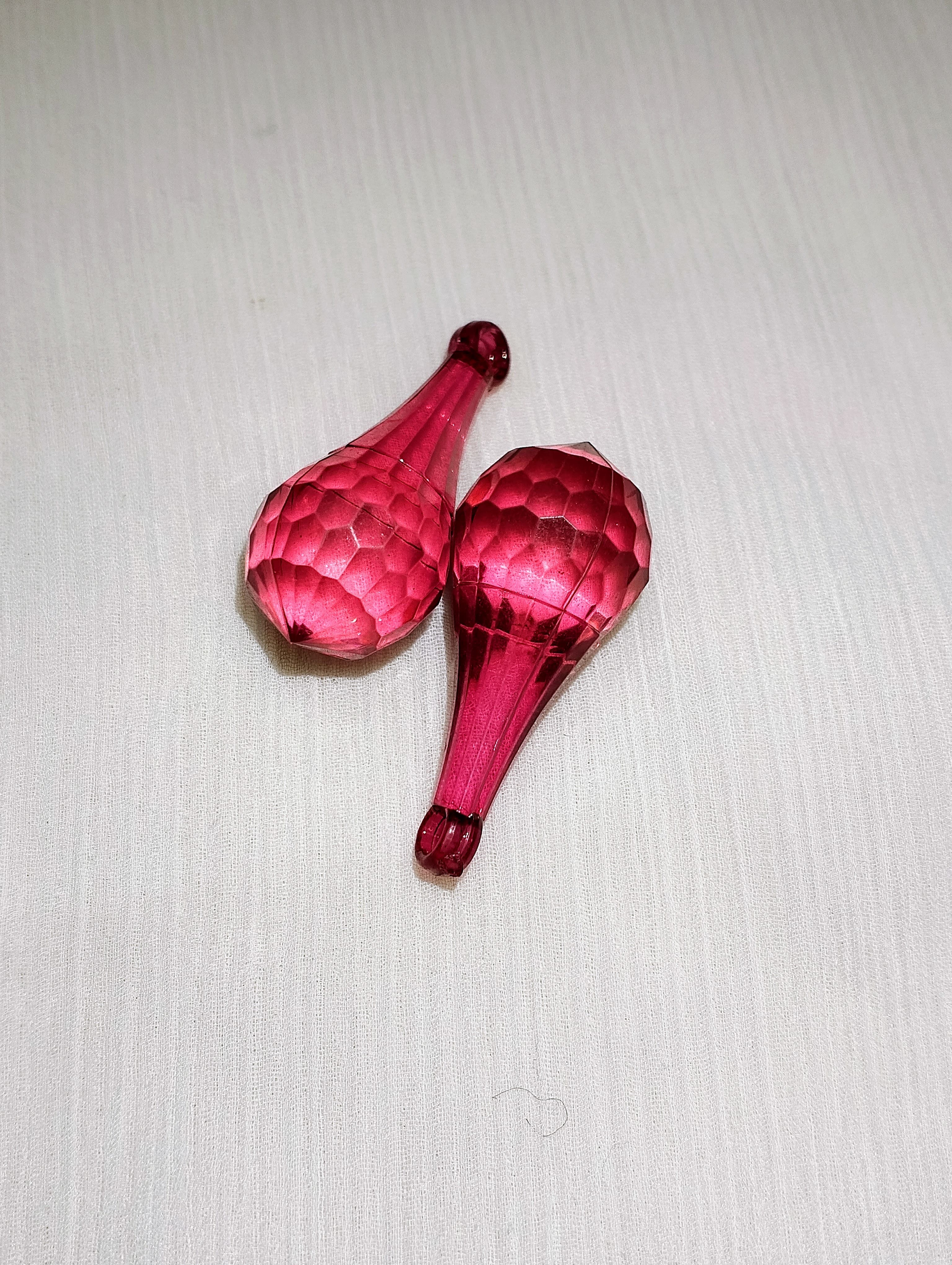10/15 pcs Pink Faceted Crystal Plastic Drop Tussle Bead - DIY Craft, Jewelry, Dress Ornaments and Décor
