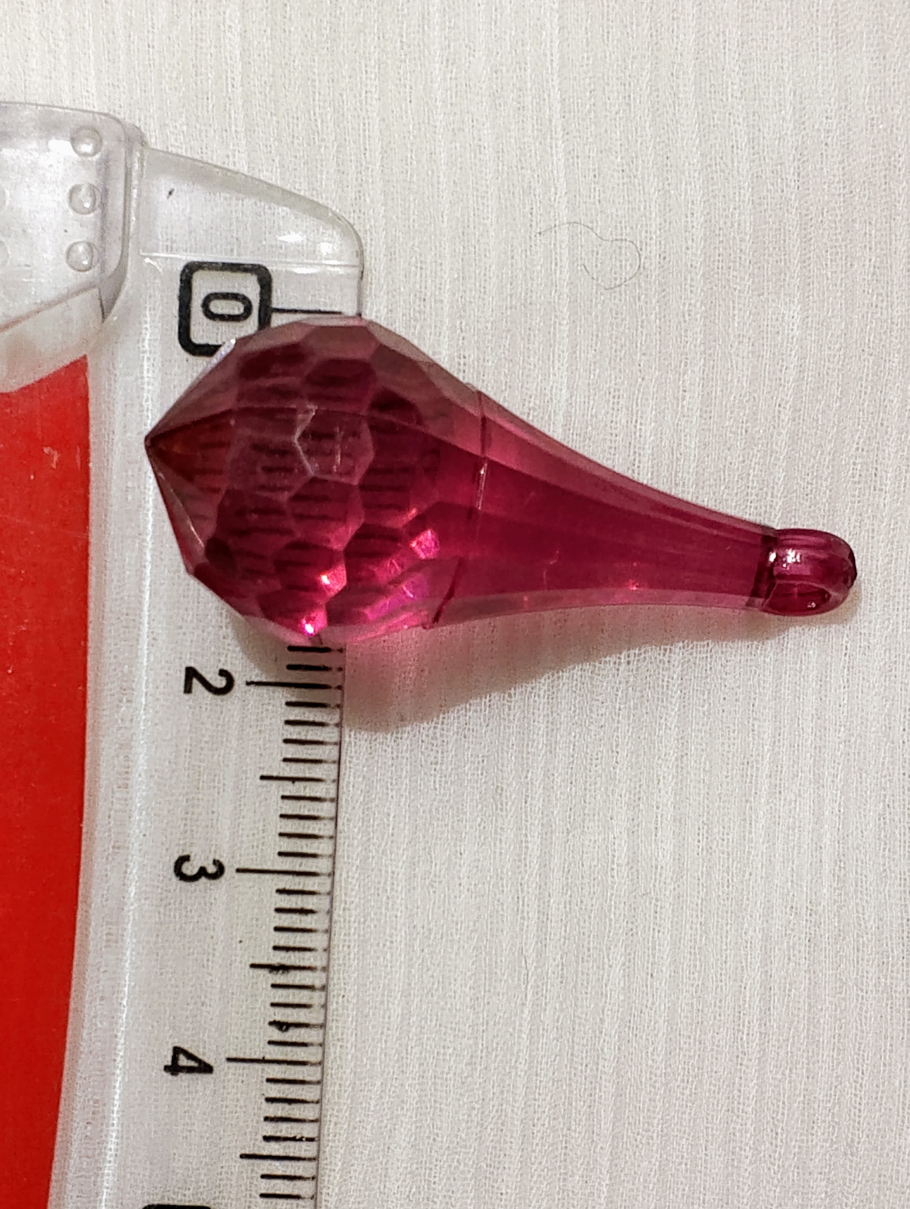 10/15 pcs Pink Faceted Crystal Plastic Drop Tussle Bead - DIY Craft, Jewelry, Dress Ornaments and Décor