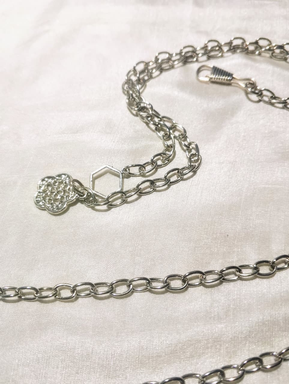 Elegant Multi-Layer Metal and Beads Chain Waist Belt