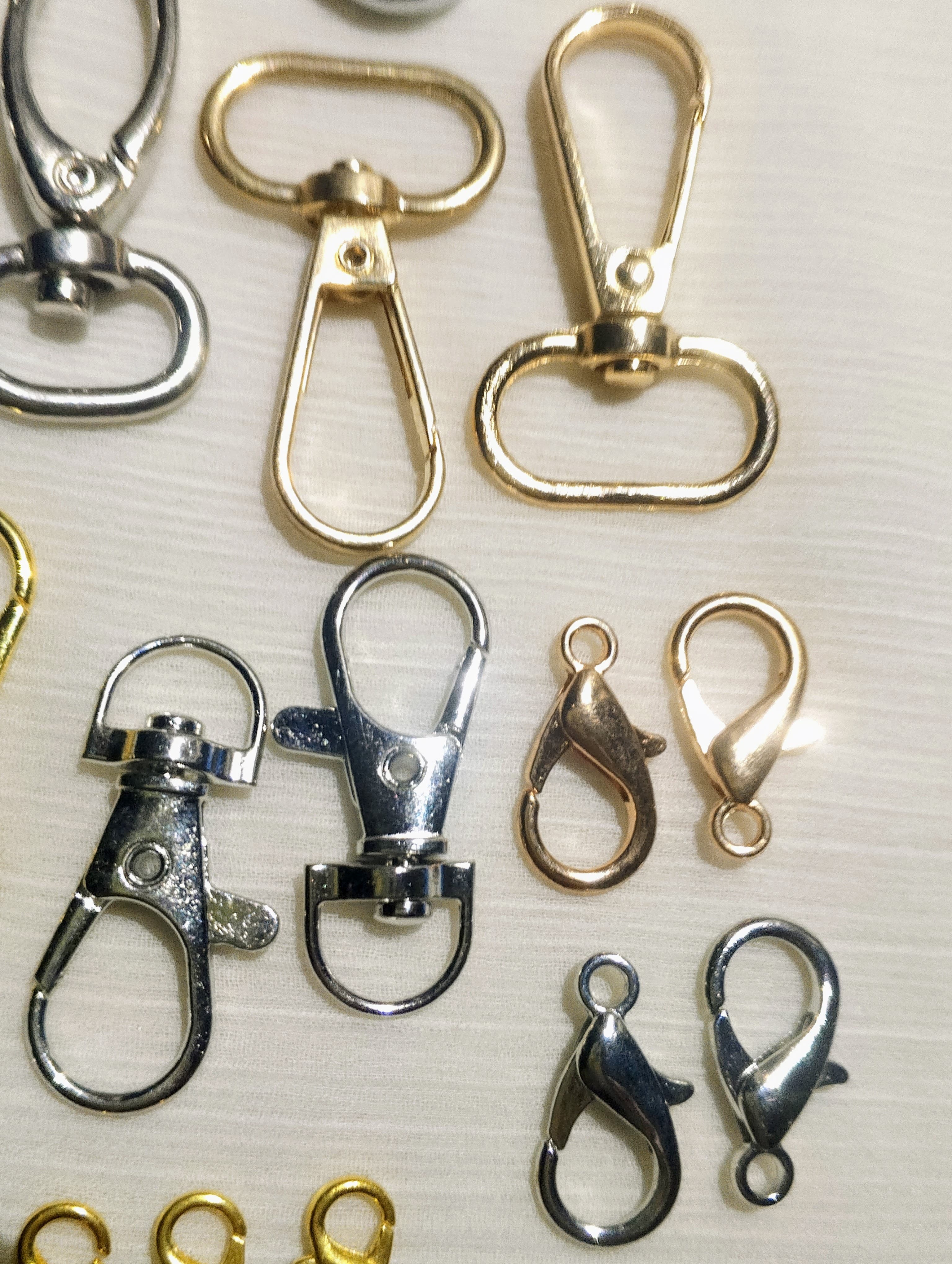 Mixed Metal Buckle Hooks & Lobster Clasp Set – Swivel, Trigger & Keychain Hooks for DIY Crafts, Jewelry, Bags & Keychains