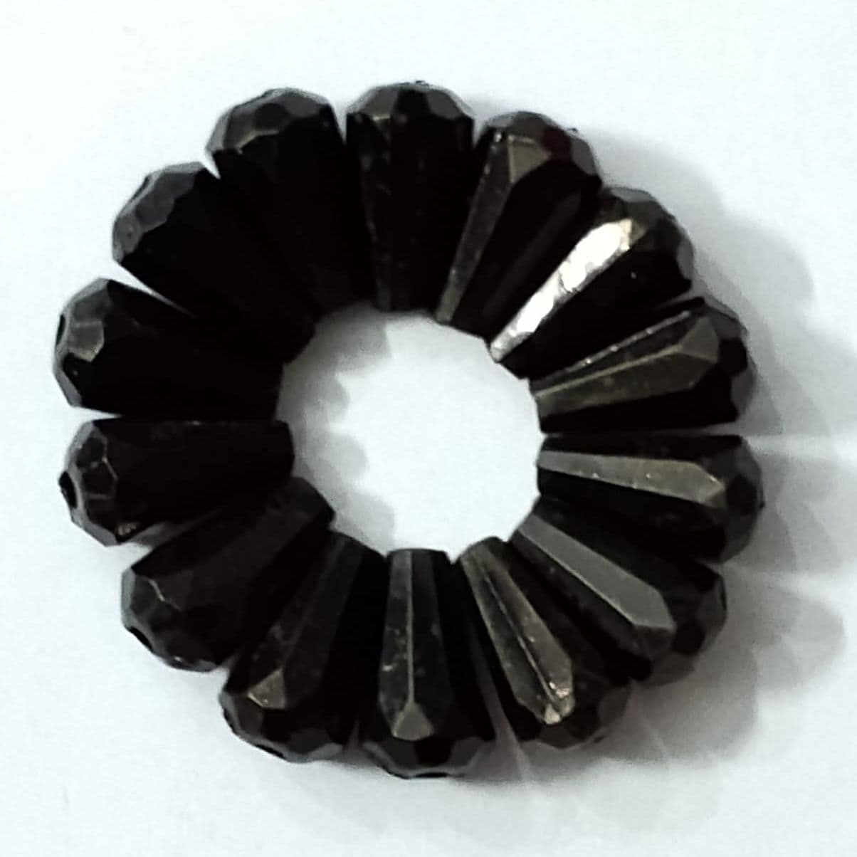 Black Drop Faceted Acrylic Beads - Pack of 40gms - Ideal for DIY Jewelry Making, Jewelry, and Dress Accessories.