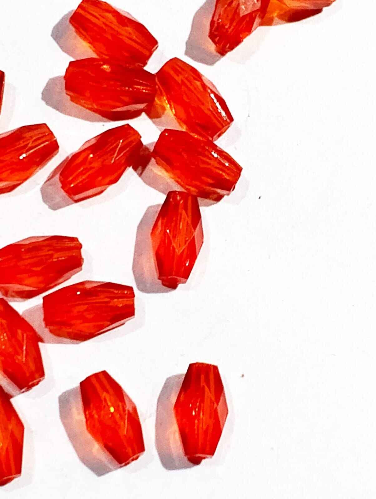 Red Cylinder Cut Acrylic Beads for DIY Crafts - Pack of 40gms - Ideal for DIY Jewelry Making, Jewelry, and Dress Accessories.
