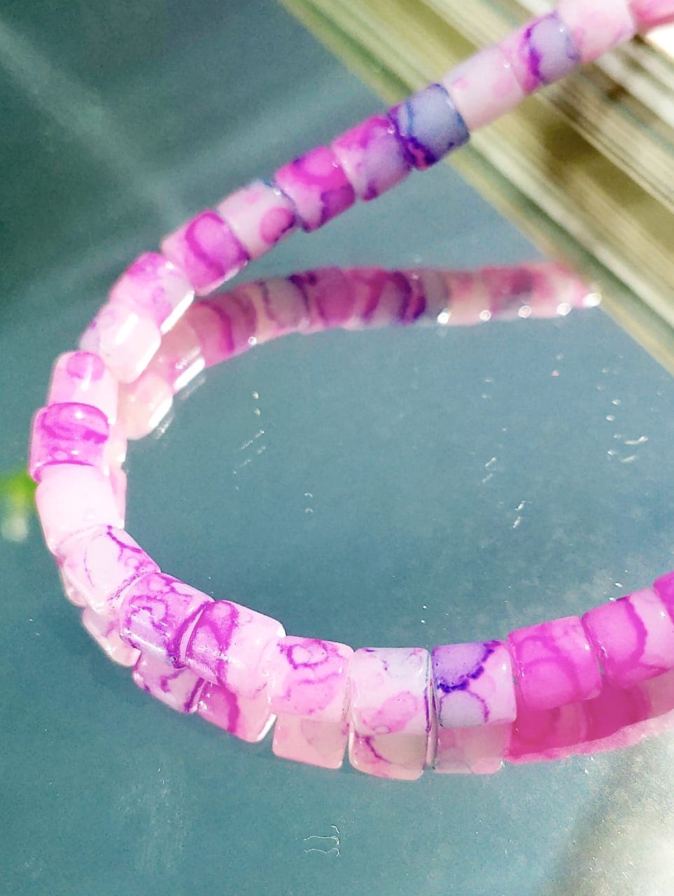 1 Strand Craft Beads | Multicolor Flat Round Tube Beads Strand for Craft & Jewelry Making DIY | Boho Style Loose Beads
