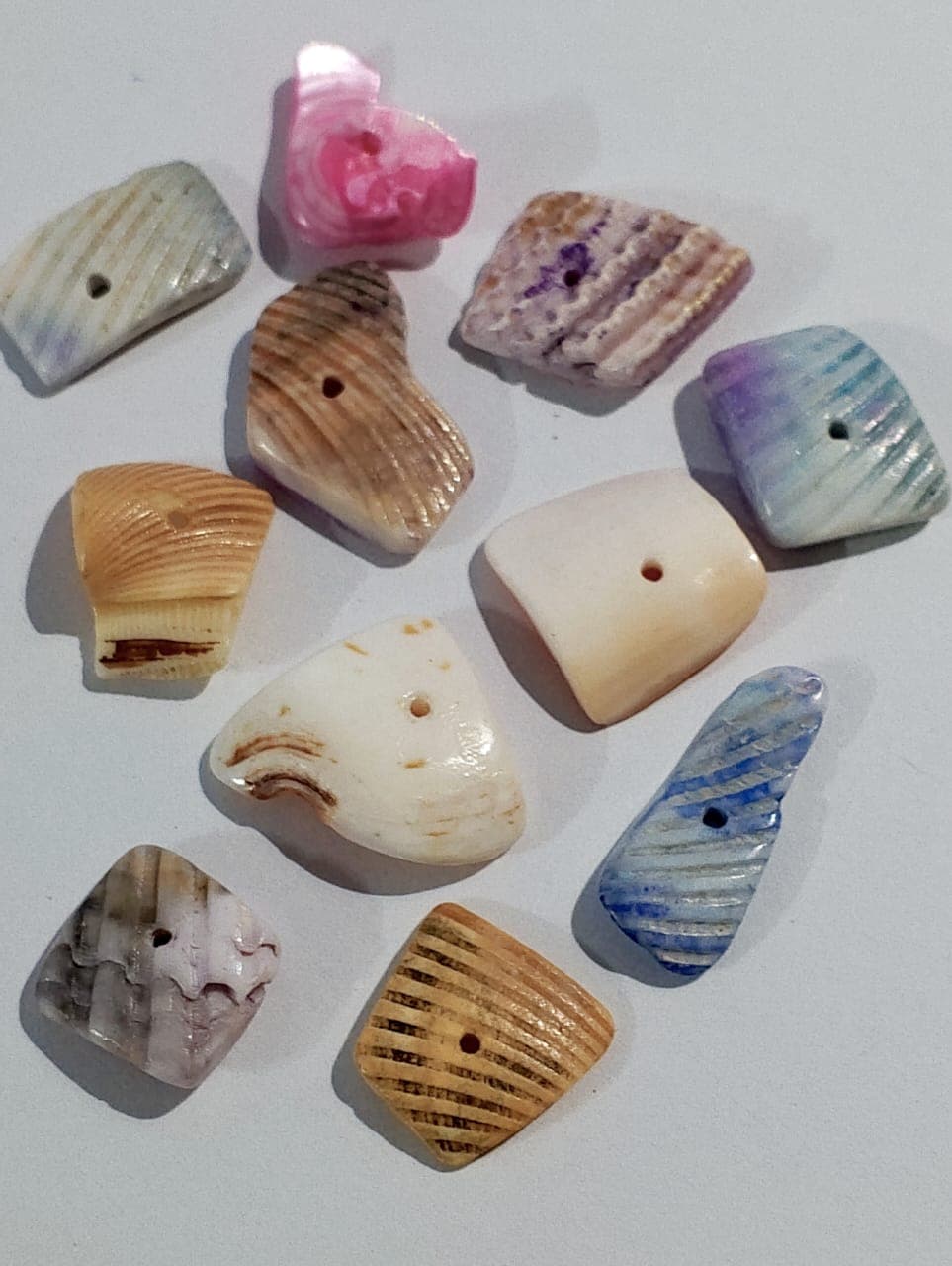 Natural Sea Shell Cuttings With Smooth Edges For DIY Crafts | 40gms | Real Cut Shell Pieces With Hole | Beads Or Pendent | Ideal For DIY Jewelry Making, Dress Accessories, Crafting, And Home Decoration