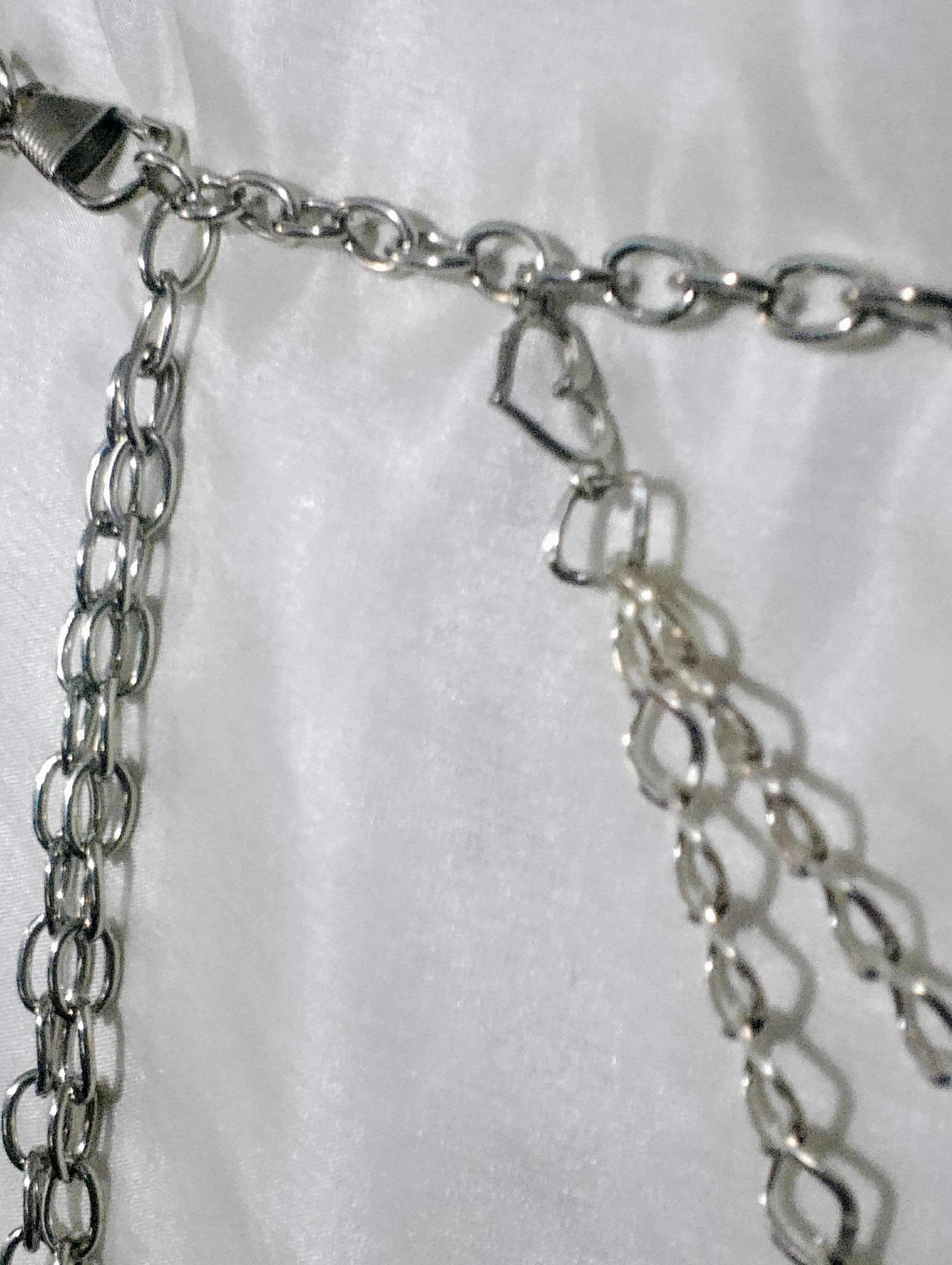 Elegant Multi-Layer Metal and Beads Chain Waist Belt