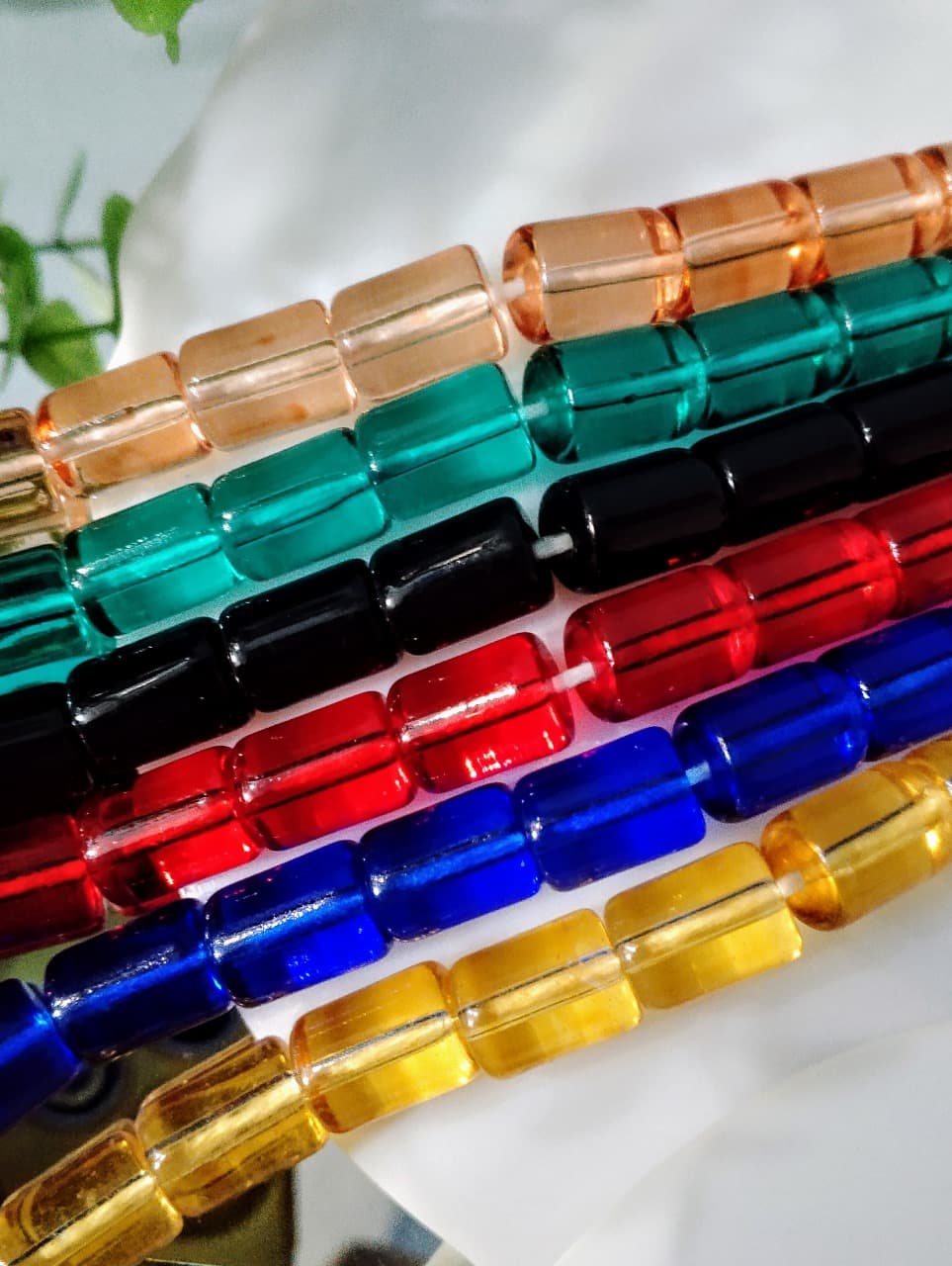 15 Glass Crystal Transparent Multicolor 14mm* 10mm Cylinder Beads for DIY, Jewelry Making, Crafting – 14mm* 10mm Cylinder Shape Beads | 26 pcs Mix Set