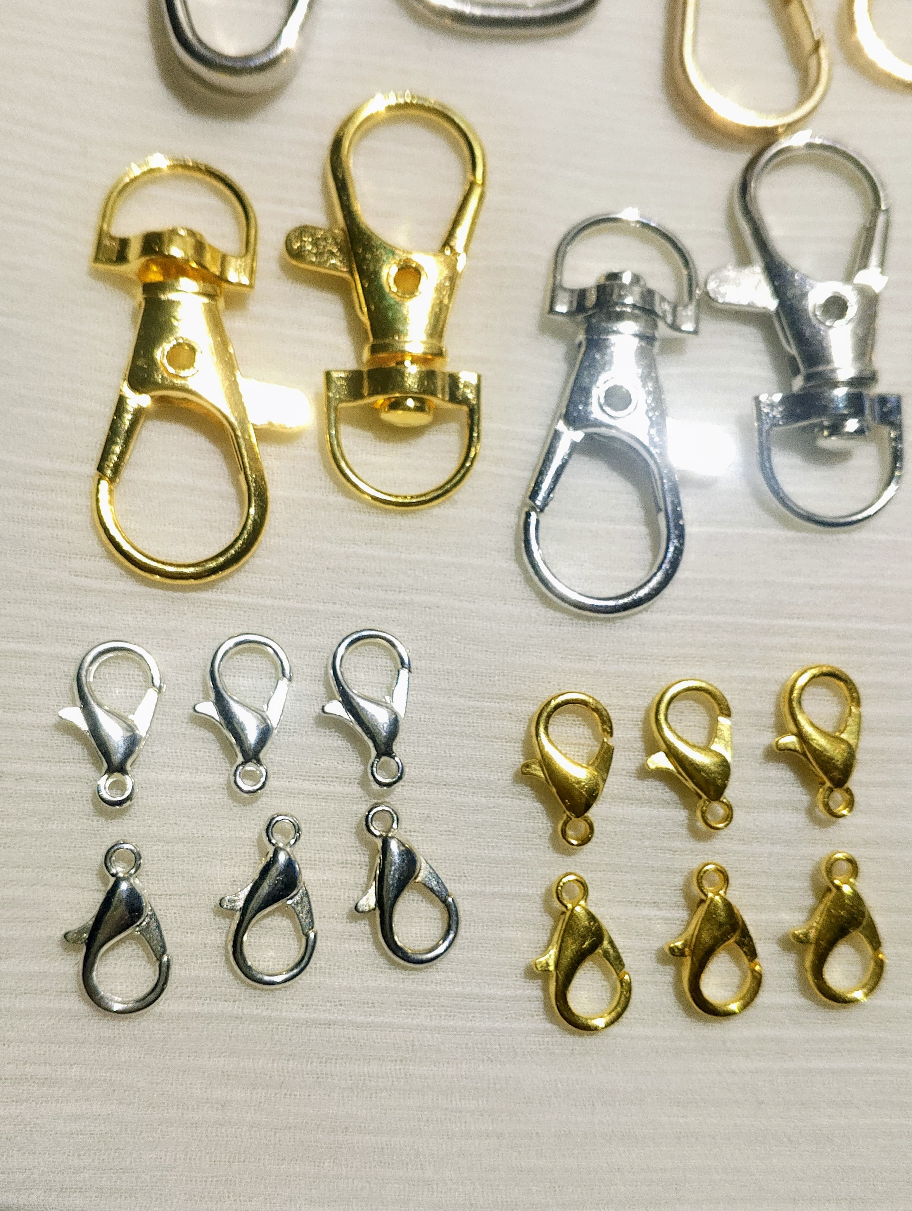 Mixed Metal Buckle Hooks & Lobster Clasp Set – Swivel, Trigger & Keychain Hooks for DIY Crafts, Jewelry, Bags & Keychains
